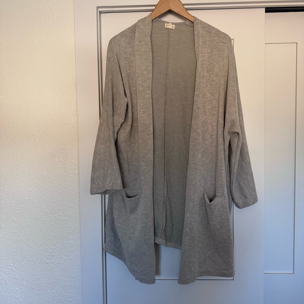 DONNI.‎ Light Gray Open-Front Cardigan